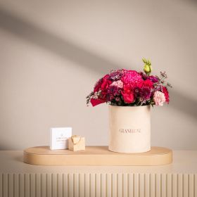 Blush Fuchsia Floral Arrangement with Caroline Svedbom Zara Crystal Tennis Bracelet
