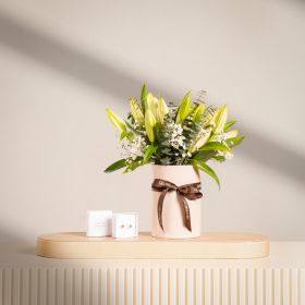 Waiting Wonder Floral Arrangement with Caroline Svedbom Classic Stud Earrings – Vintage Rose
