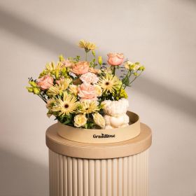 Cream Teddy Blossom Tray