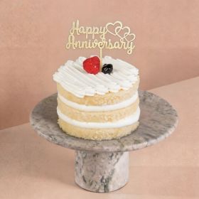 Mini Vanilla Cake with Happy Anniversary Stick