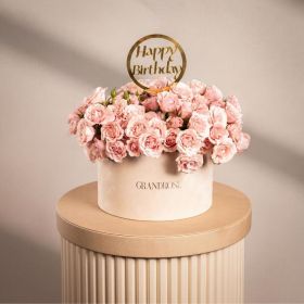 Pink Whisper Acrylic Box with HBD Stick