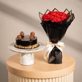 Crimson Carnation with Ferrero Cake